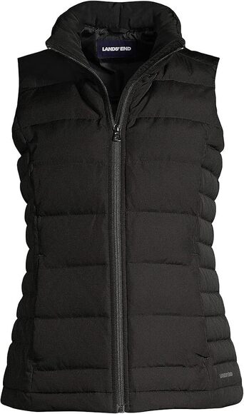 Lands' End NWT Women's Down Puffer Vest in Black - Picture 4 of 6